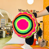 Colombian Bag - Technicolor Lime Pink Chevron