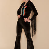Rainbow Chaser Fringe Jumpsuit in Black