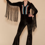 Rainbow Chaser Fringe Jumpsuit in Black