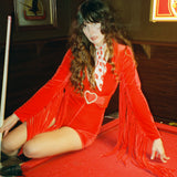 Cherry Bomb Fringe Romper