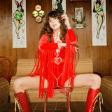 Cherry Bomb Fringe Romper