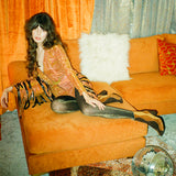 Glitter Fringe Romper in Orange