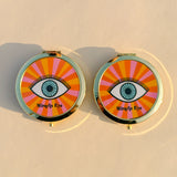 Rainbow Eye Mirror Compact in Gold