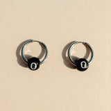Silver Mini Hoop Earrings in 8 Ball