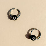 Silver Mini Hoop Earrings in 8 Ball
