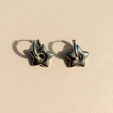Silver Mini Hoop Earrings in Star