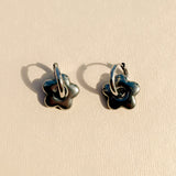 Silver Mini Hoop Earrings in Daisy