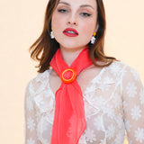 Mod Circle Scarf Slide in Tangerine