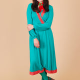 Vintage 1970’s Watermelon Wrap Midi-Dress