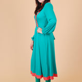 Vintage 1970’s Watermelon Wrap Midi-Dress
