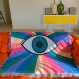 Miracle Eye Rainbow Woven Throw Blanket