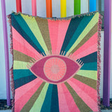 Miracle Eye Rainbow Woven Throw Blanket