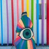 Miracle Eye Rainbow Woven Throw Blanket