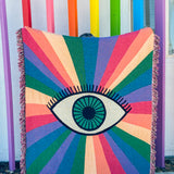 Miracle Eye Rainbow Woven Throw Blanket