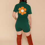 Flower Power Romper in Evergreen