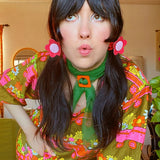Square Scarf Slide in Orange