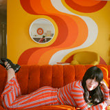 Tomato Stripe Kick Flare Pant - size: XS